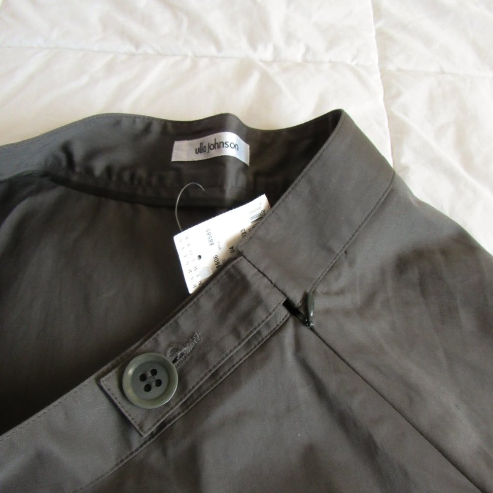 NWT! VINTAGE ULLA JOHNSON DESIGNER A LINE SKIRT SIZE-10 in Taupe Gray So Chic! - Picture 7 of 14